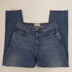 Everlane The Cheeky Jean Crop High Rise Straight Leg Raw Hem Size 29 EUC